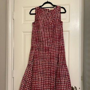 Tory Burch Red and Blue Silk Maxi Dress